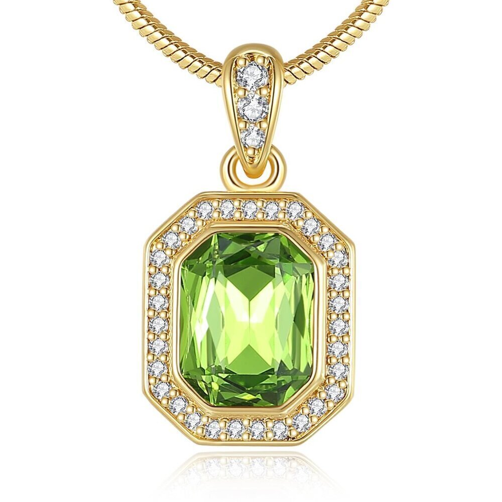 14K Gold Plated Crystal Pendant Necklace Elegant Minimal Chic Jewelry Gift